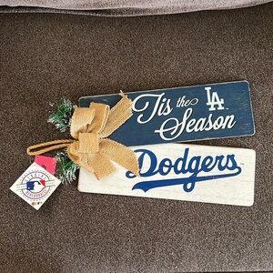 Los Angeles Dodgers Christmas Wood Door Hanger MLB NWT